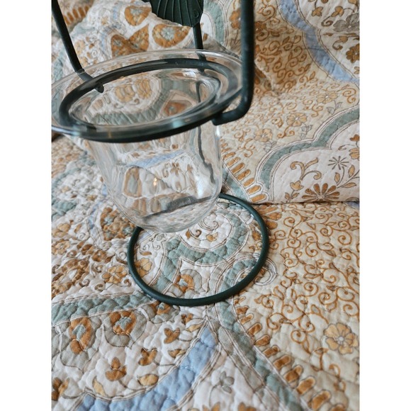 Garden olive green ‎ glass tealight holdermetal butterfly stand - Picture 4 of 5